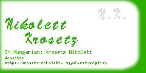 nikolett krosetz business card